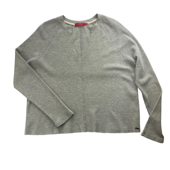 NWOT n:philanthropy Dree Heather Gray Waffle Top SMALL - Picture 2 of 10